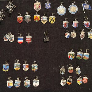 Vintage Travel Shields UN Belgium Denmark more Sterling 800 835 silver Sold Separately in Variations NEW photos Sept. 29, 2024