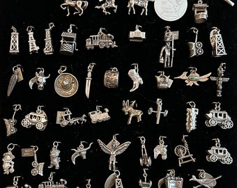 Vintage Western Themed Sterling charms Panel #1 - Sold and Prices Separately New Charms & photos April 20, 2024