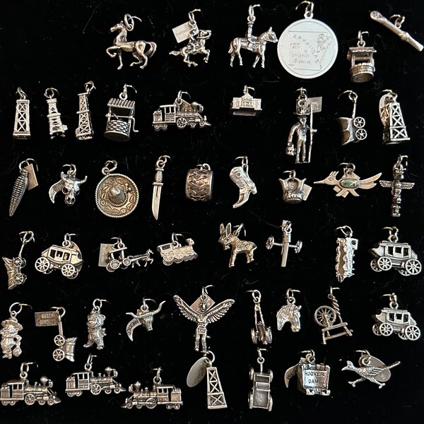 Vintage Western Themed Sterling charms Panel #1 - Sold and Prices Separately New Charms & photos April 20, 2024