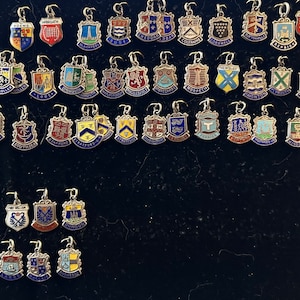 Vintage United Kingdom, England Scotland Ireland Travel Shields Enameled Silver 1950s Vintage Charms each Sold Separately @ 15 dollars each