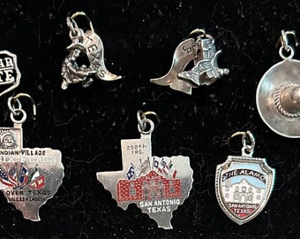 Texas Charms Vintage Sterling 1960s 1970s Very Solid and Detailed Charms New photos May 23