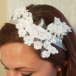 Lace and bead headband