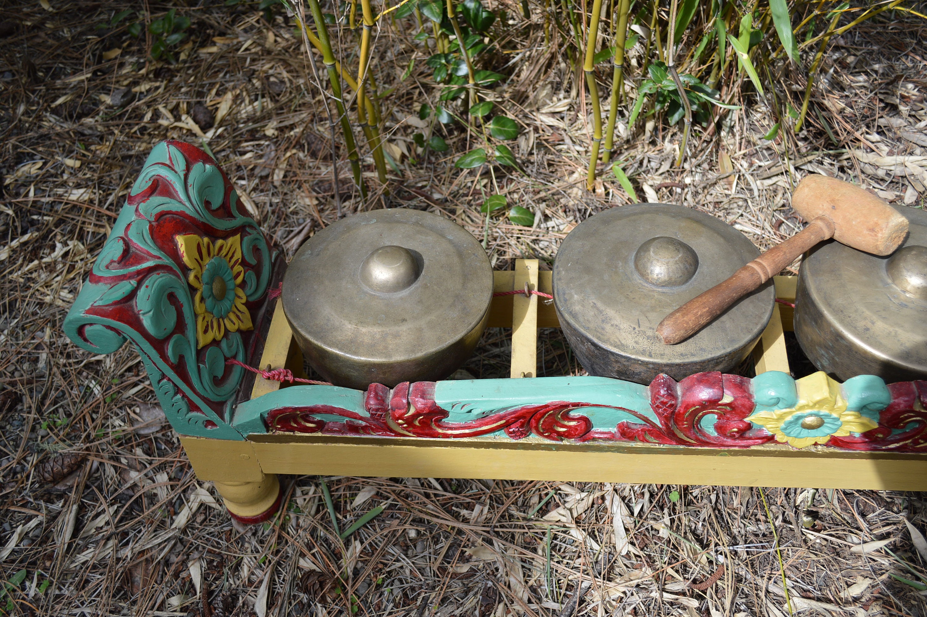 Antique Khong Kra Tae Hand Hammered Brass Gong Instrument Made Etsy