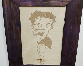WOOD COLOR FRAME BETTY BOOP 11X13 MDF FRAMED PICTURE #1 WOOD COLOR FRAME BETTY BOOP 11X13 MDF FRAMED PICTURE #1