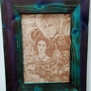 Labyrinth Cast Vertical Laser Engraving in a Handmade Rustic Frame