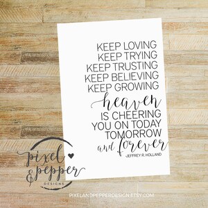 11x14 Heaven is Cheering you on Today Tomorrow LDS Digital Print, Digital Printable Wall Decor- Word Art Gold Instant Download