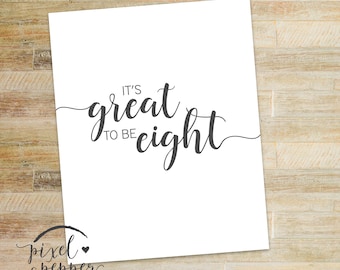 It's Great to Be 8 | Etsy