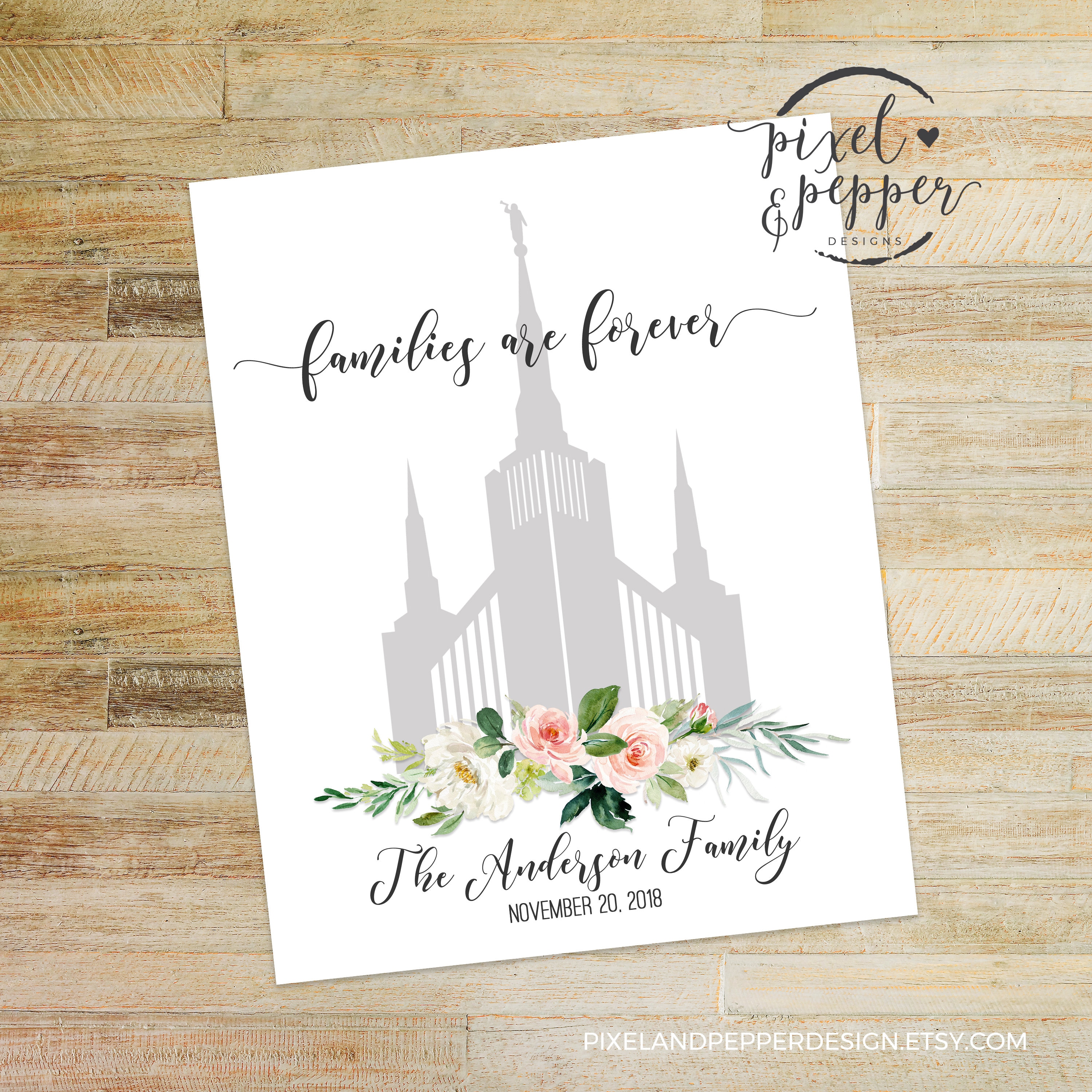 Personalized Temple Print- LDS- Wedding Gift Present - Families Are Forever  Custom Temple- Digital Print- Bride and Groom Family Sealing - Etsy, image size:3000x3000