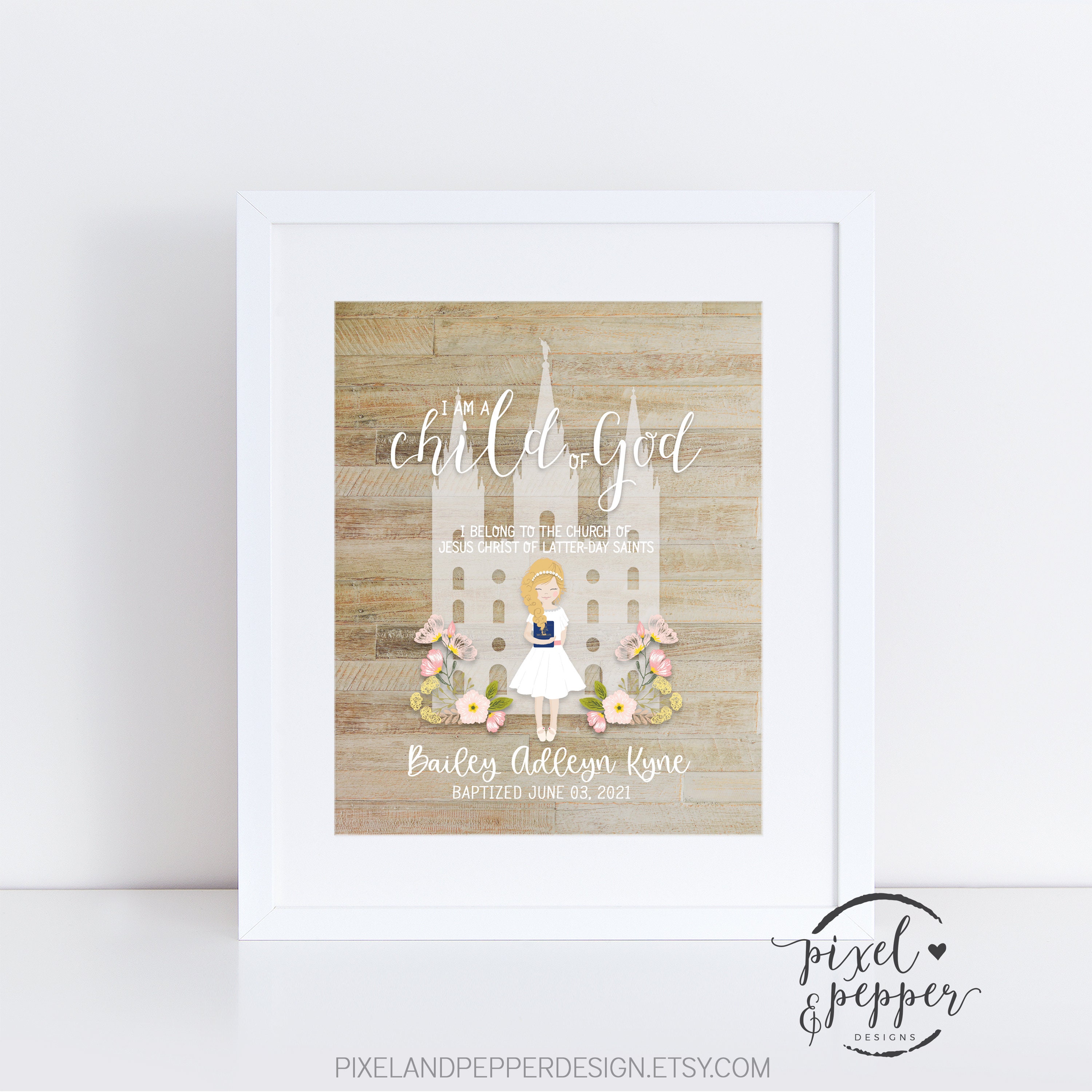 Personalized Baptism Gift Print Baptism Decoration LDS Etsy Australia