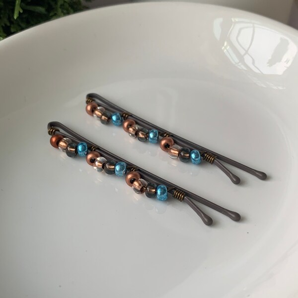 Bobby Pins for Thin Hair, Hair Clips for Women, Beaded Hair Accessories, Decorative Hair Slides, Small Handmade gifts