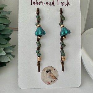 Emerald Green Floral Hair Pin, Beaded Bobby Pin