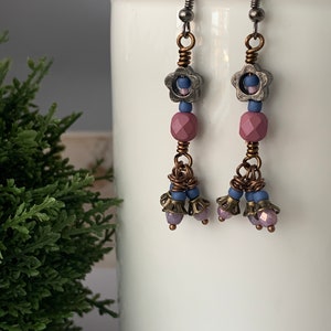 Earrings Dangle, BoHo Bead Earrings, Handmade Earrings, stocking stuffer