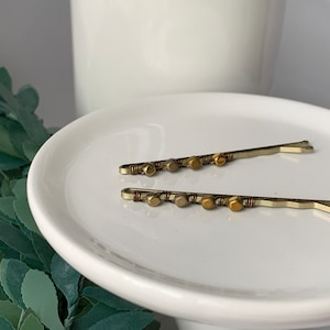 Beaded Bobby Pins, Gold Hair Pin, Hair Slides for Women, Decorative Barrettes