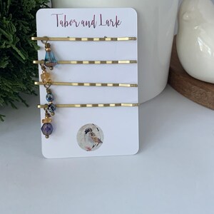 Classic Beaded Hair Pins, 25th Birthday Gift, Victorian  Hair Clips, Decorative Bobby Pins