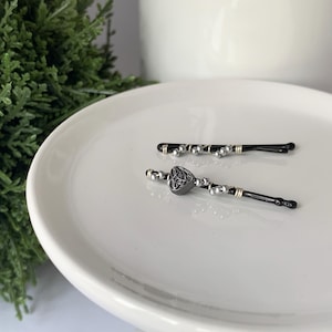 Mini Heart Bobby Pins, Tiny Beaded Hair Pins, Grandma Gift