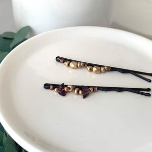 Purple Bobby Pins, Bridesmaid Gifts, Hair Accessories for Women, Hair Jewelry