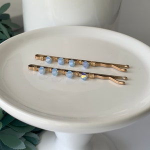 Beaded Bobby Pins, Rose Gold Beaded Hair Pins, Mother’s Day Gift, Graduation Gift