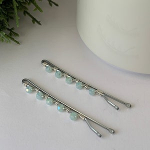 Bobby Pins for Gray Hair, Silver Beaded Hair Pins, Grandma Gift