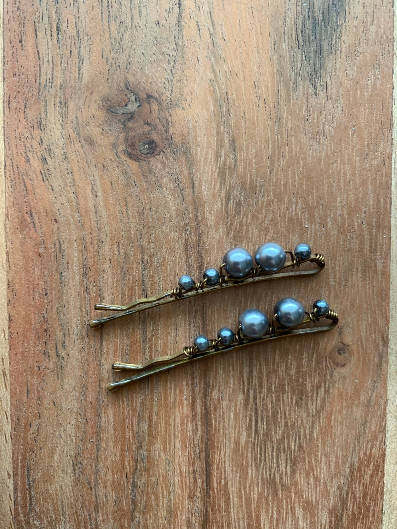 Gray Pearl Bobby Pins Pearl Hair Pins Decorative Hair Clips Etsy