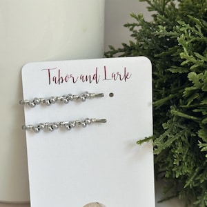 MINI Bobby Pins, Silver Beaded Hair Pins, Grandma Gift