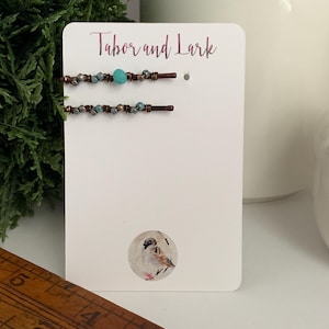 MINI Bobby Pins for Fine Hair, Green Beaded Hair Pins, Grandma Gift, Stocking Stuffer, Small Christmas Gift