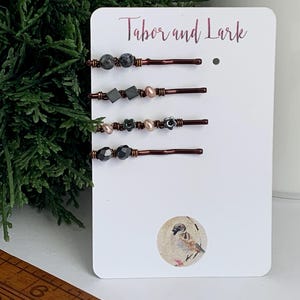 MINI Gemstone Bobby Pins for Fine Hair,  Freshwater Pearl Hair Pins, Dainty Hair Clips