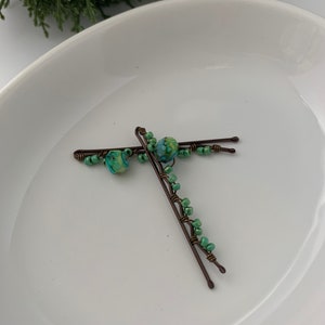 Beaded Hair Clips, Decorative Bobby Pins, Classic Hair Pins, Set of Two Hair Slides
