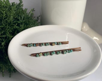 Beaded Hair Clips, Decorative Bobby Pins, Classic Hair Pins, Set of Two Hair Slides