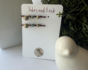 MINI Bobby Pins for Fine Hair, Decorative Beaded MINI Hair Pins