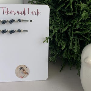 MINI Charcoal Gray Bobby Pins, Silver Beaded Hair Pins, Grandma Gift