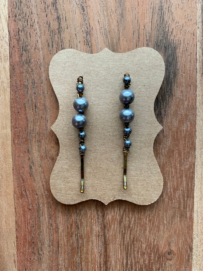 Gray Pearl Bobby Pins Pearl Hair Pins Decorative Hair Clips Etsy