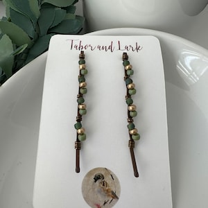 Beaded Hair Clips, Decorative Bobby Pins, Classic Hair Pins, Set of Two Hair Slides