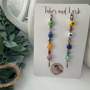 Millefiori Beaded Bobby Pins, Colorful Hair Slides, Stocking Stuffers, Small Gifts, Gifts Under 10