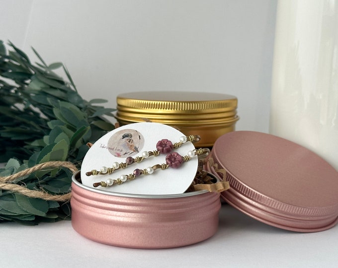 Bobby Pin Holder, Bobby Pin Tin, Hair Accessory Organizer, Hair Accessory Storage, Hair Pin Holder