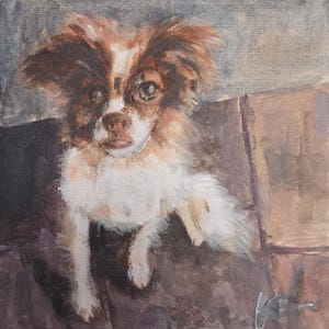 Original Gemälde, Tierportrait auf Papier oder Leinwand – Hundeportrait, Hundeportrait, Hundeportrait