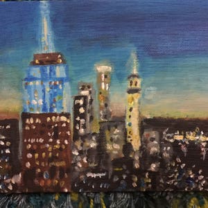 Acryl Gemalde Auf Leinwand Wand Kunst New York York Skyline Etsy