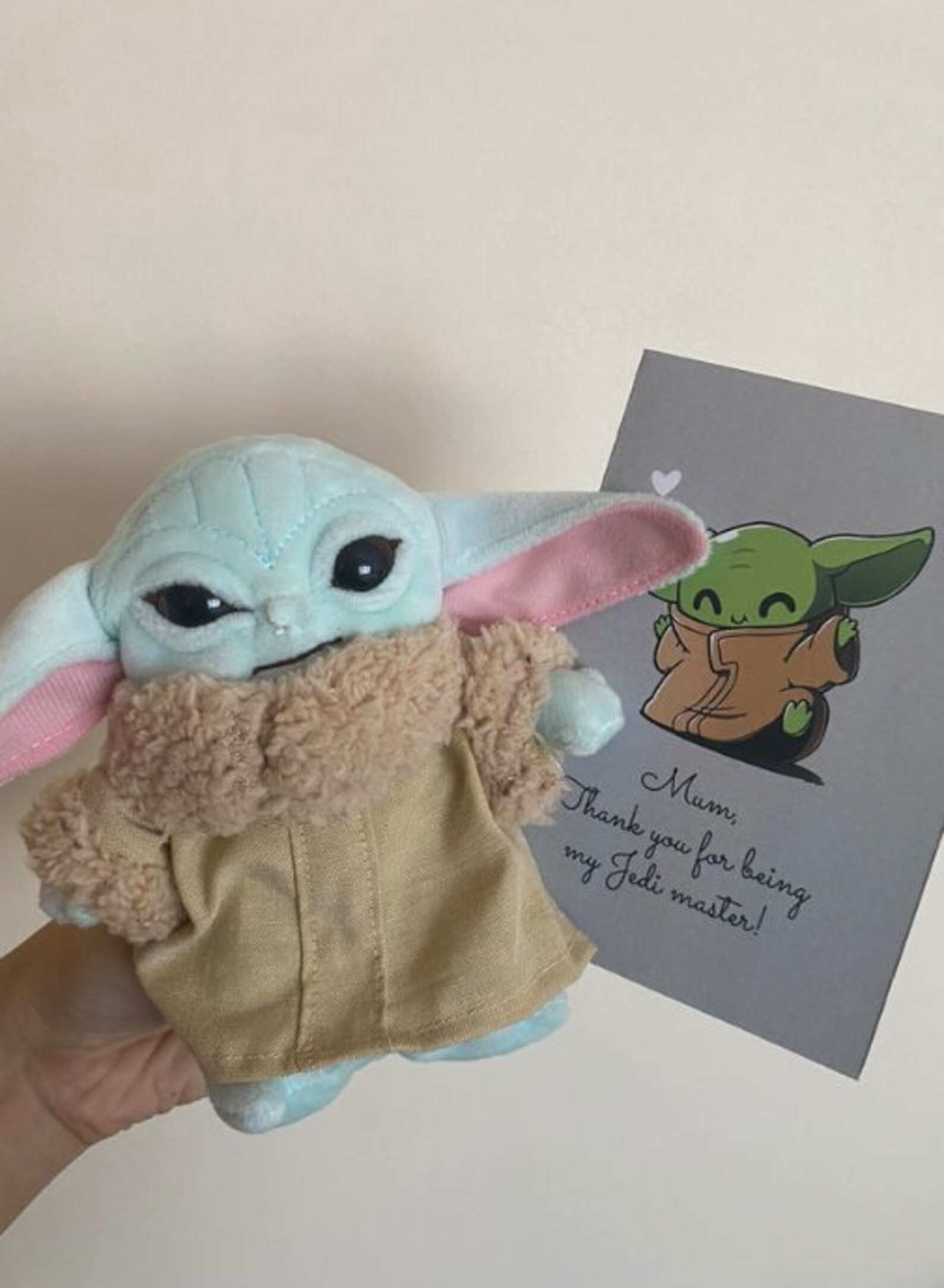 Baby Yoda Keyring Keychain Plush Toy and Card Baby Yoda One Etsy