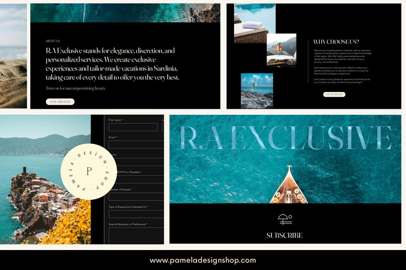 Website design for a luxury concierge business. Modern, sophisticated, luxurious website design from scratch.