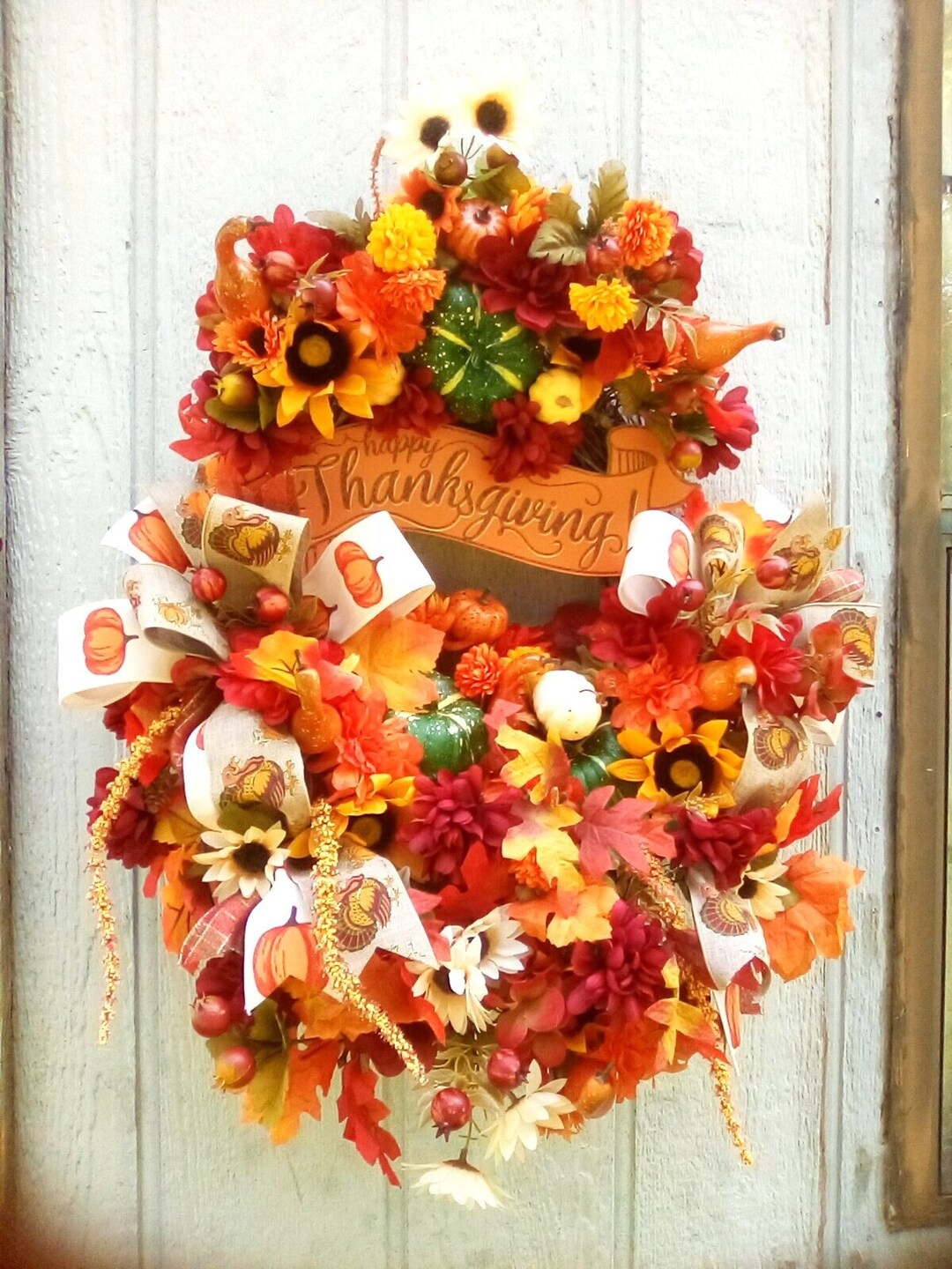 Thanksgiving Wreath,harvest Wreath,fall Wreath, Bright Colors Decor ...