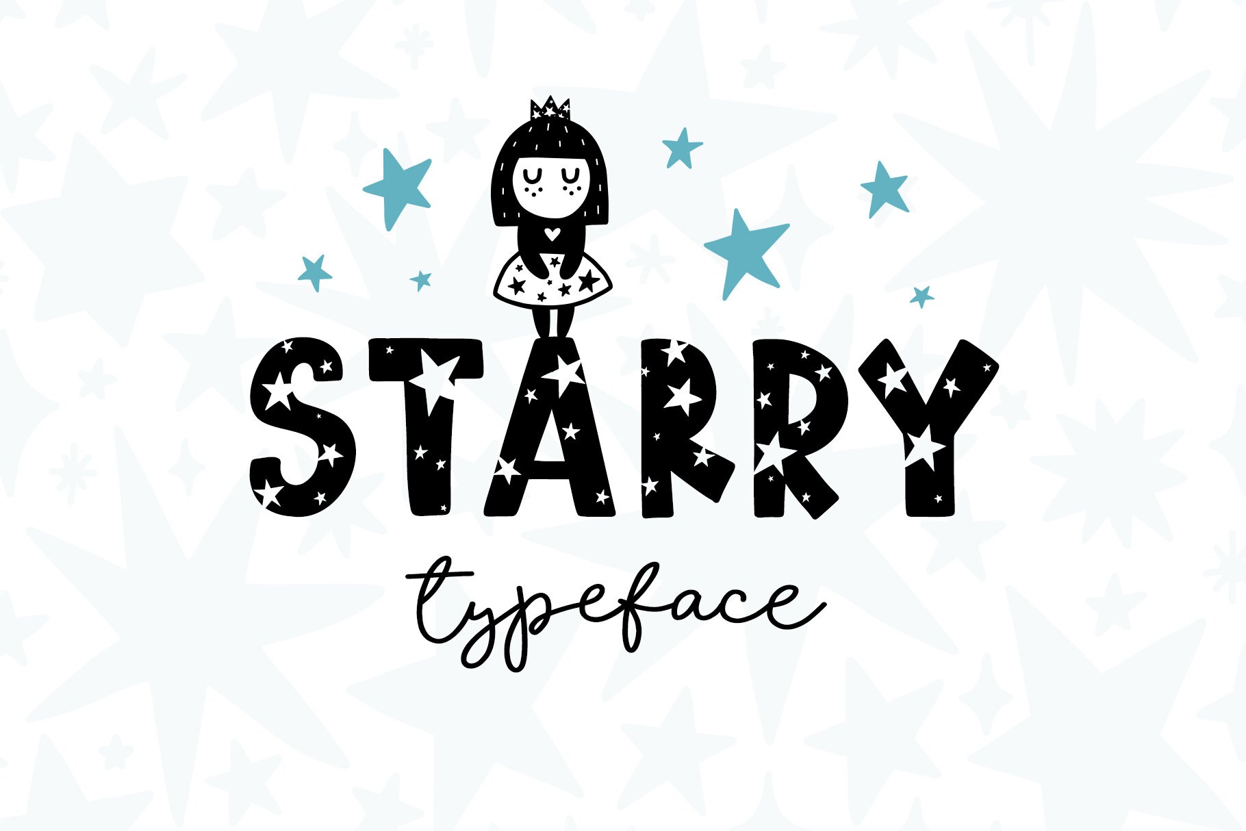 Star font TTF Decorative font digital download Kids font Etsy