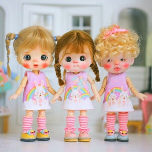 Obitsu11 outfit,Ob11 outfit,Nendoroid outfit, Dress for BJD 1/12 2pcs Dress+sock by Playperdoll
