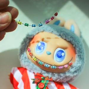 Playperdoll ready-made teeth braces on a labubu accessories for Art toy accessories for doll 17cm