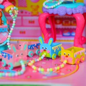 PLAYPERDOLL ドールハウス ミニチュア ウサギ、猫、クマ カート 人形用プルトイ