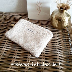 Sherpa fabric pouch - ecru - moumoute fabric