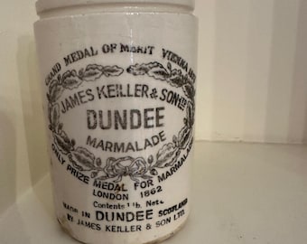 Jarra de mermelada de gres antiguo James Keiller & Son Dundee