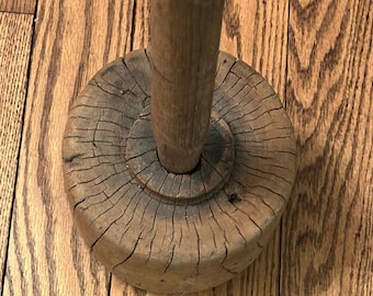 Machacador de mantequilla de madera antiguo o palo para machacar/mezclar