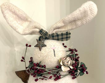 Decoración rústica de conejito de Pascua