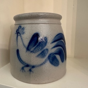 Rooster chicken Eldreth Pottery crock/pot/vase/jar