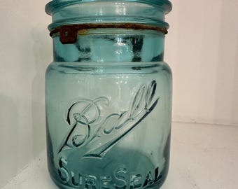 Frasco de conservas Ball "Sure Seal" antiguo y auténtico