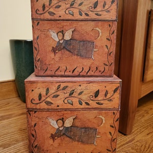 Boîtes vintage Bobs Boîtes empilables Anges